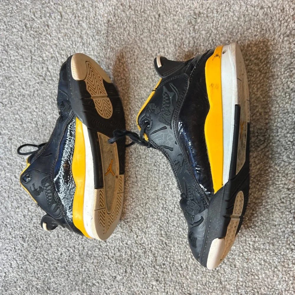 Jordan‎ dub zero sneakers 1y Black Yellow Patent Leather Basketball streetwear